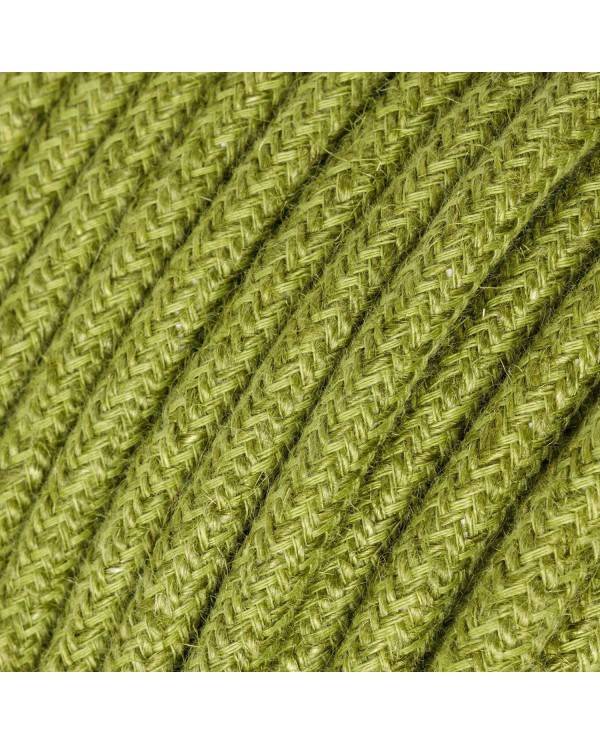 Cablu textil verde din iută - The Original Creative-Cables - RN23 rotund 2x0.75mm / 3x0.75mm