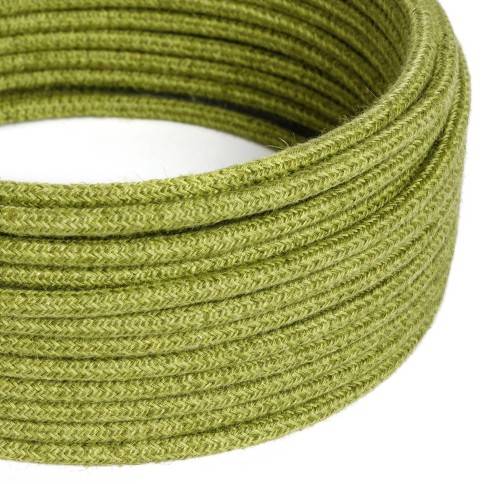 Cablu textil verde din iută - The Original Creative-Cables - RN23 rotund 2x0.75mm / 3x0.75mm