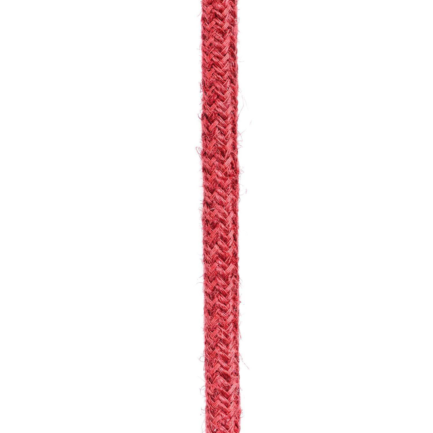 Jute Cherry Red Textile Cable - The Original Creative-Cables - RN24 round 2x0.75mm / 3x0.75mm