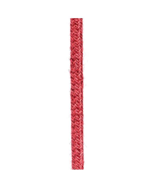 Jute Cherry Red Textile Cable - The Original Creative-Cables - RN24 round 2x0.75mm / 3x0.75mm