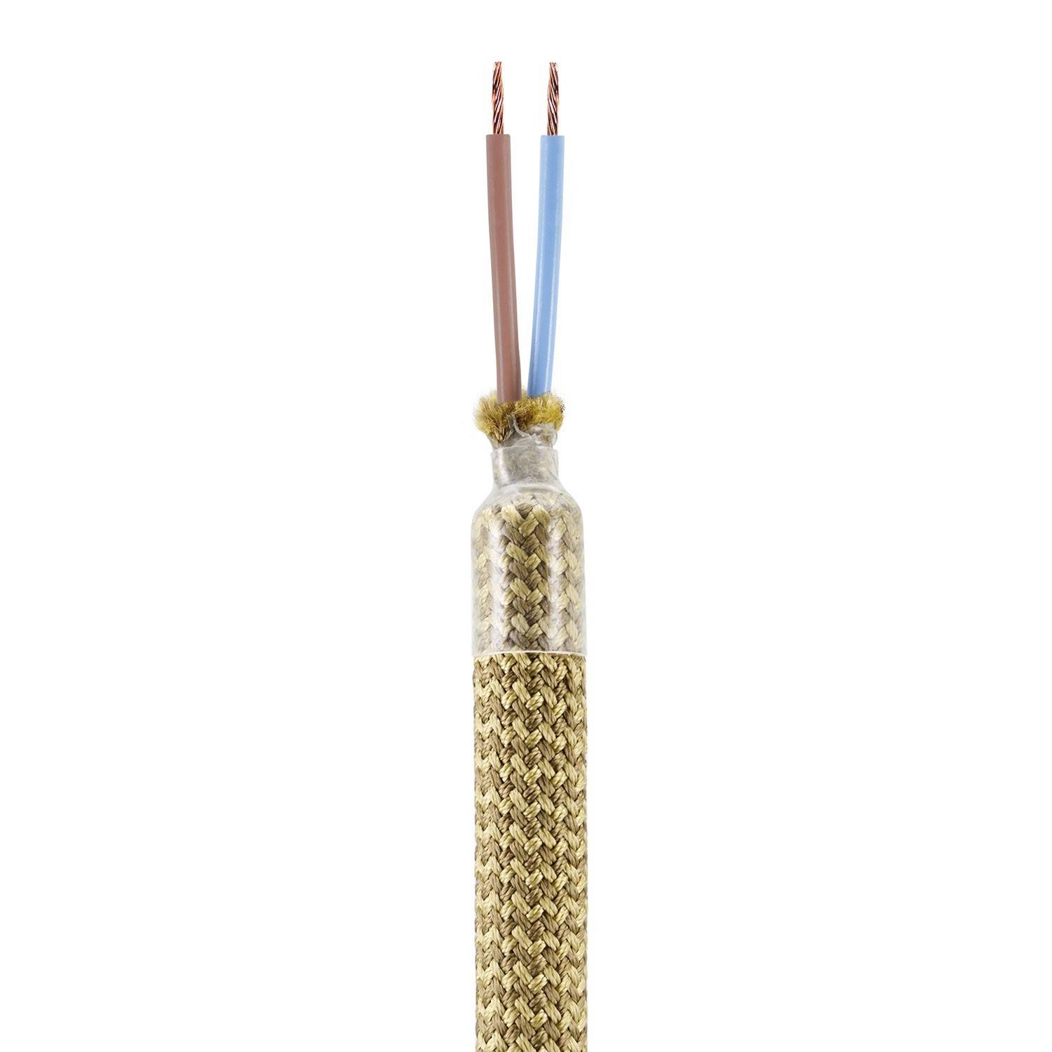 Kit Creative Flex flexibele buis bekleed met bronskleurige RM73 stof met metalen eindstukken