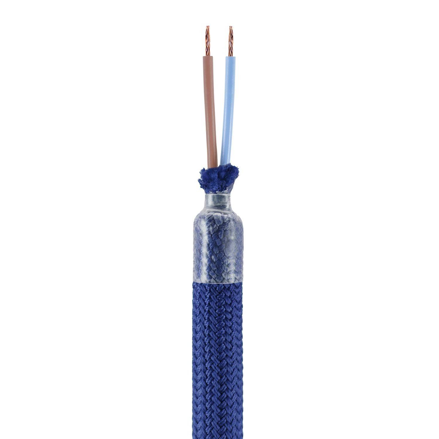 Creative Flex v sadě - ohebná trubice potažena tmavě modrou textilií RM20 s kovovými koncovými svorkami