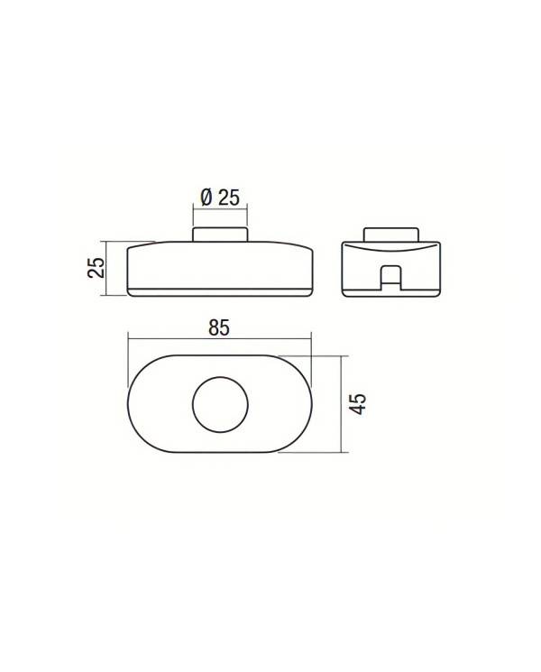 Interruptor de pie unipolar con terminales de tornillo. Diseño de Achille Castiglioni