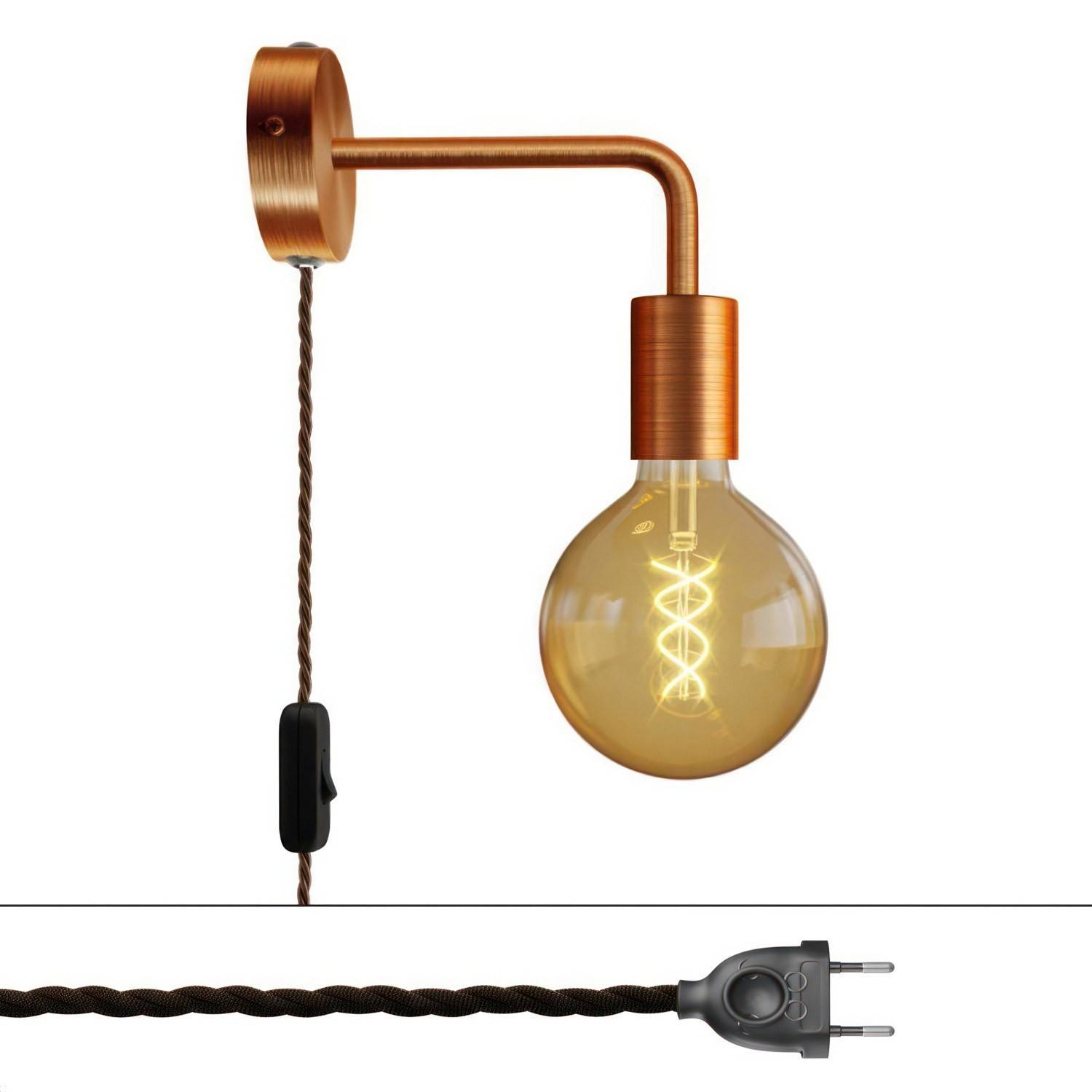 Metalowa lampa Spostaluce z ramieniem w kształcie litery "L"
