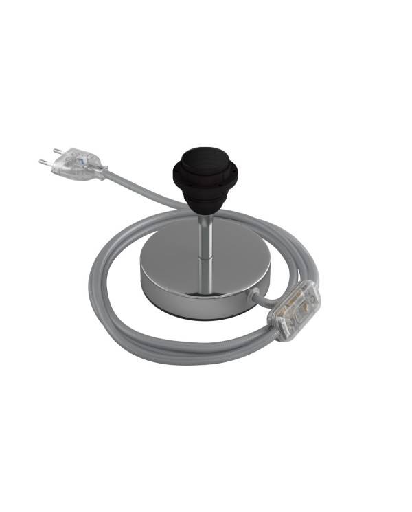 Alzaluce für Lampenschirm - Metall-Tischleuchte mit 2-poligem Stecker