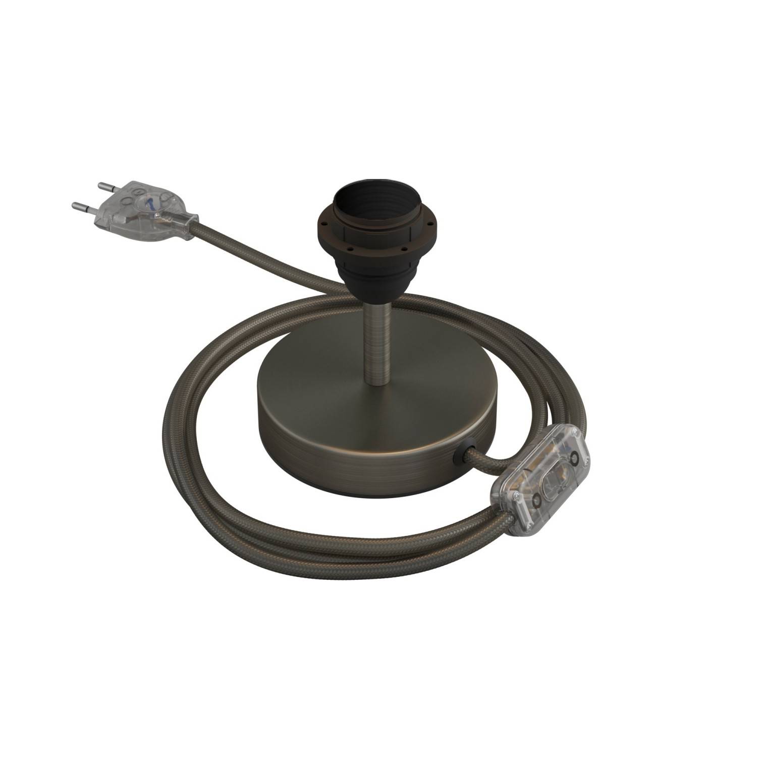 Alzaluce für Lampenschirm - Metall-Tischleuchte mit 2-poligem Stecker