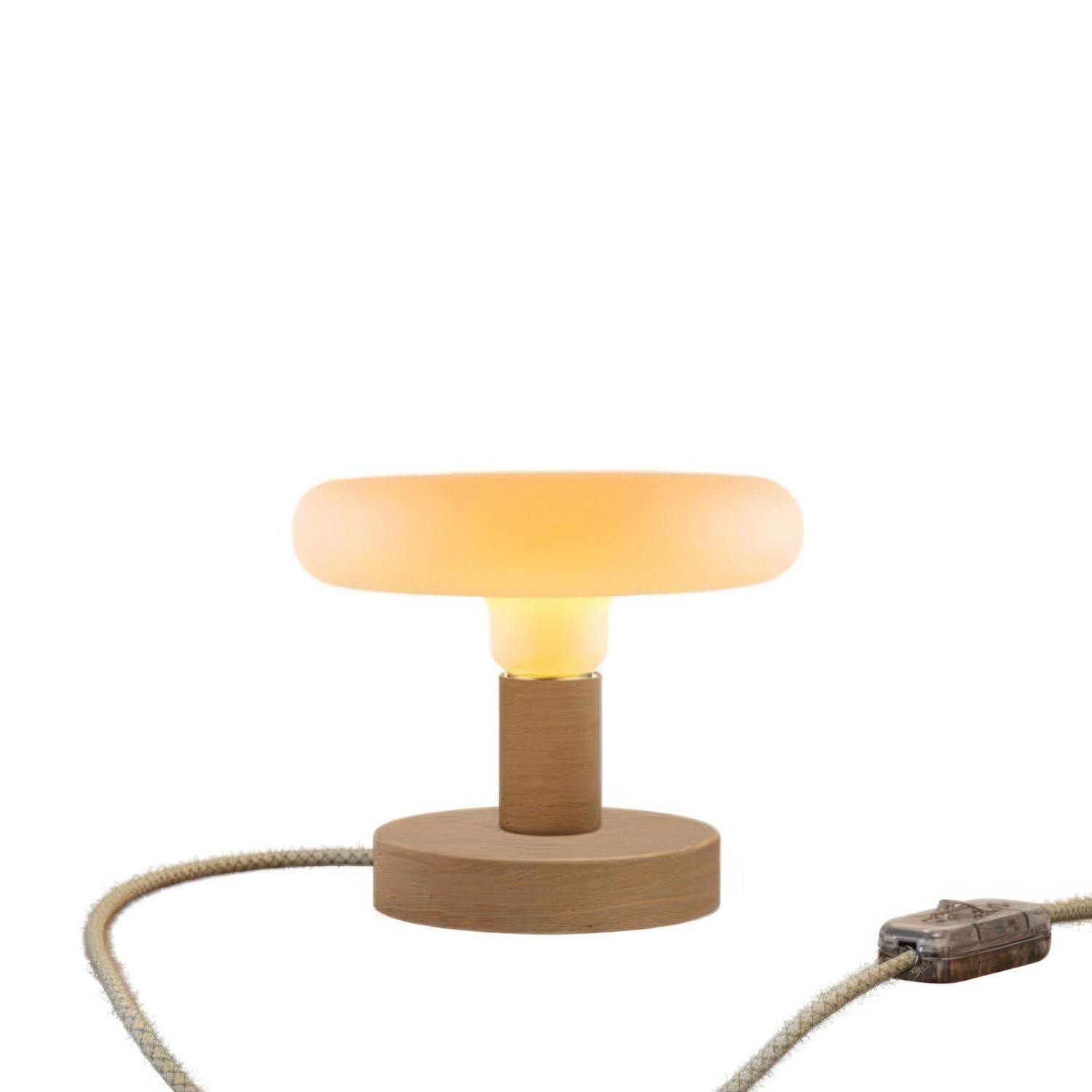 Lampa de masă din lemn Posaluce Dash cu mufă cu două pini