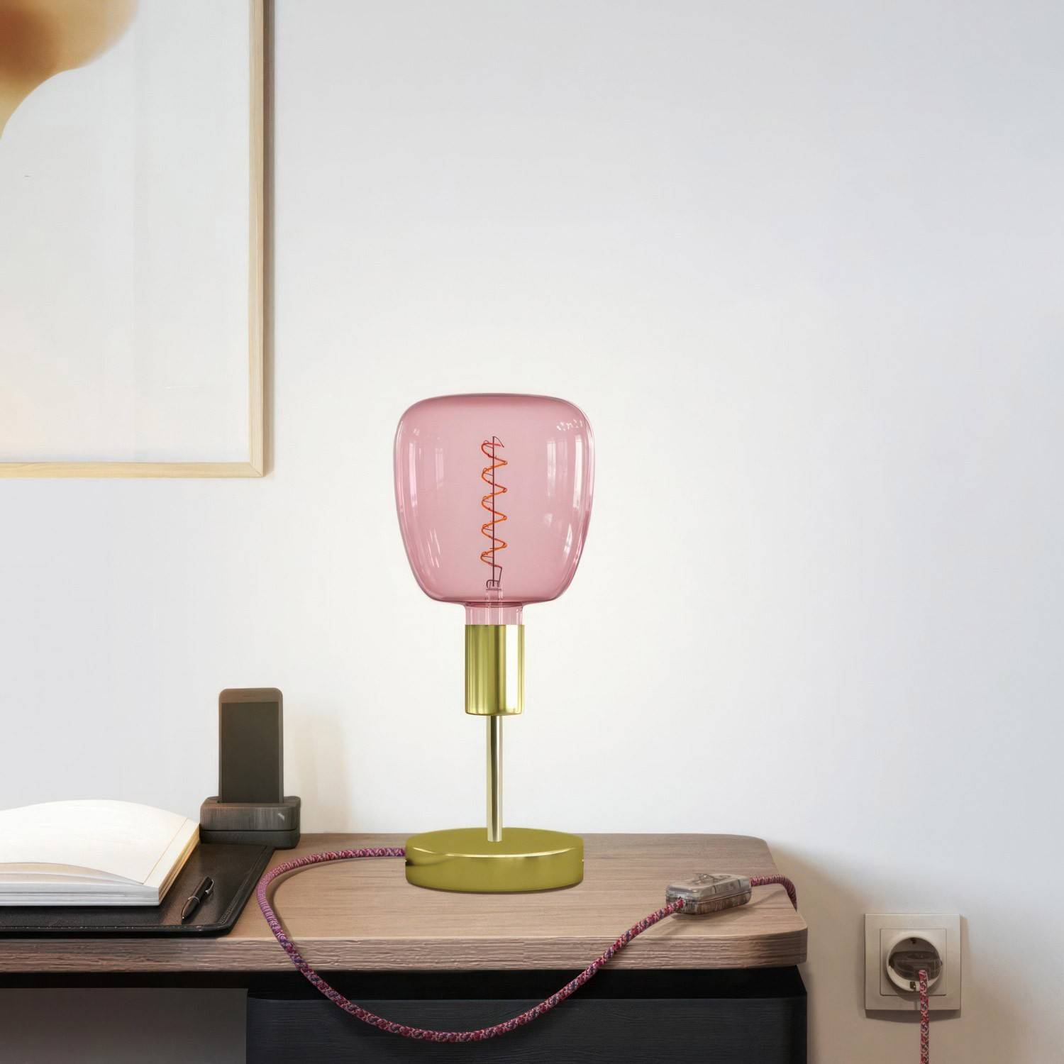 Alzaluce Bona Pastel Metal Table Lamp with two-pin plug