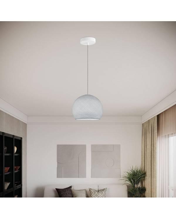 Lampa wisząca z tekstylnym kloszem Dome