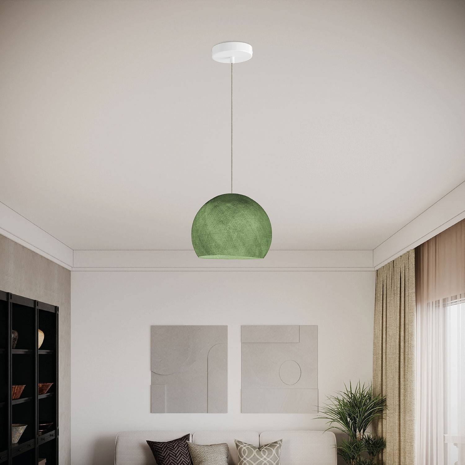 Lampa wisząca z tekstylnym kloszem Dome