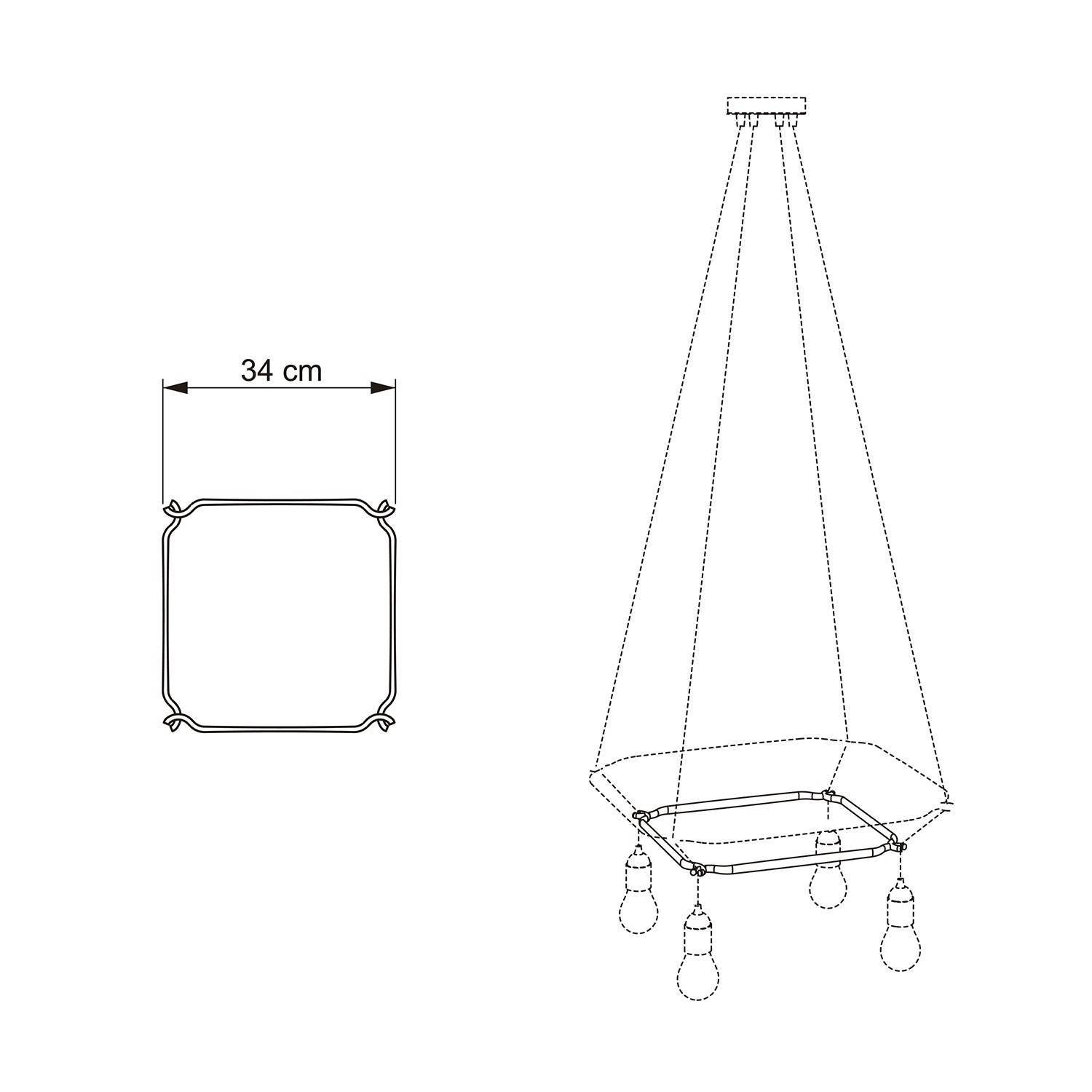 Cage Cuadrada - Estructura para lámparas de araña