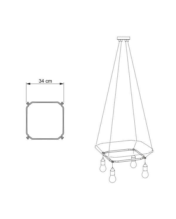 Cage Cuadrada - Estructura para lámparas de araña