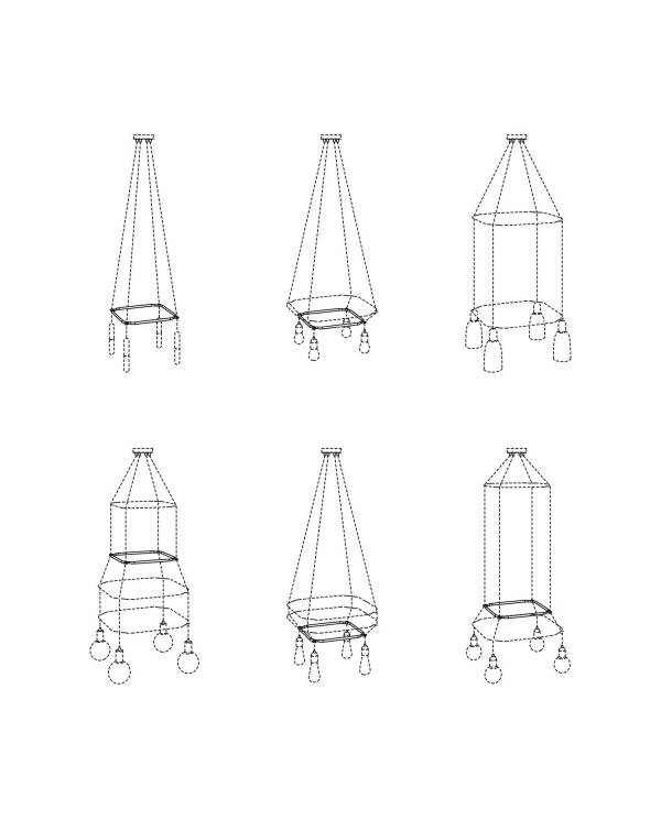 Vierkante Cage - Accessoire voor hanglampen