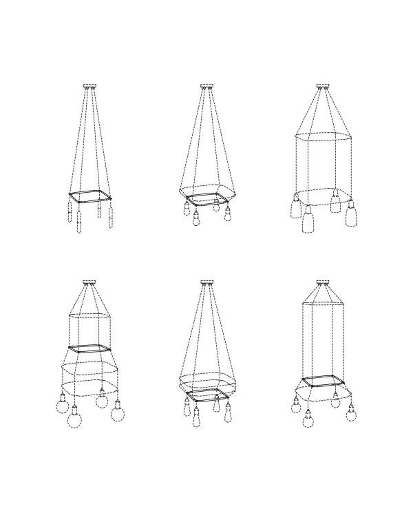 Cage Cuadrada - Estructura para lámparas de araña