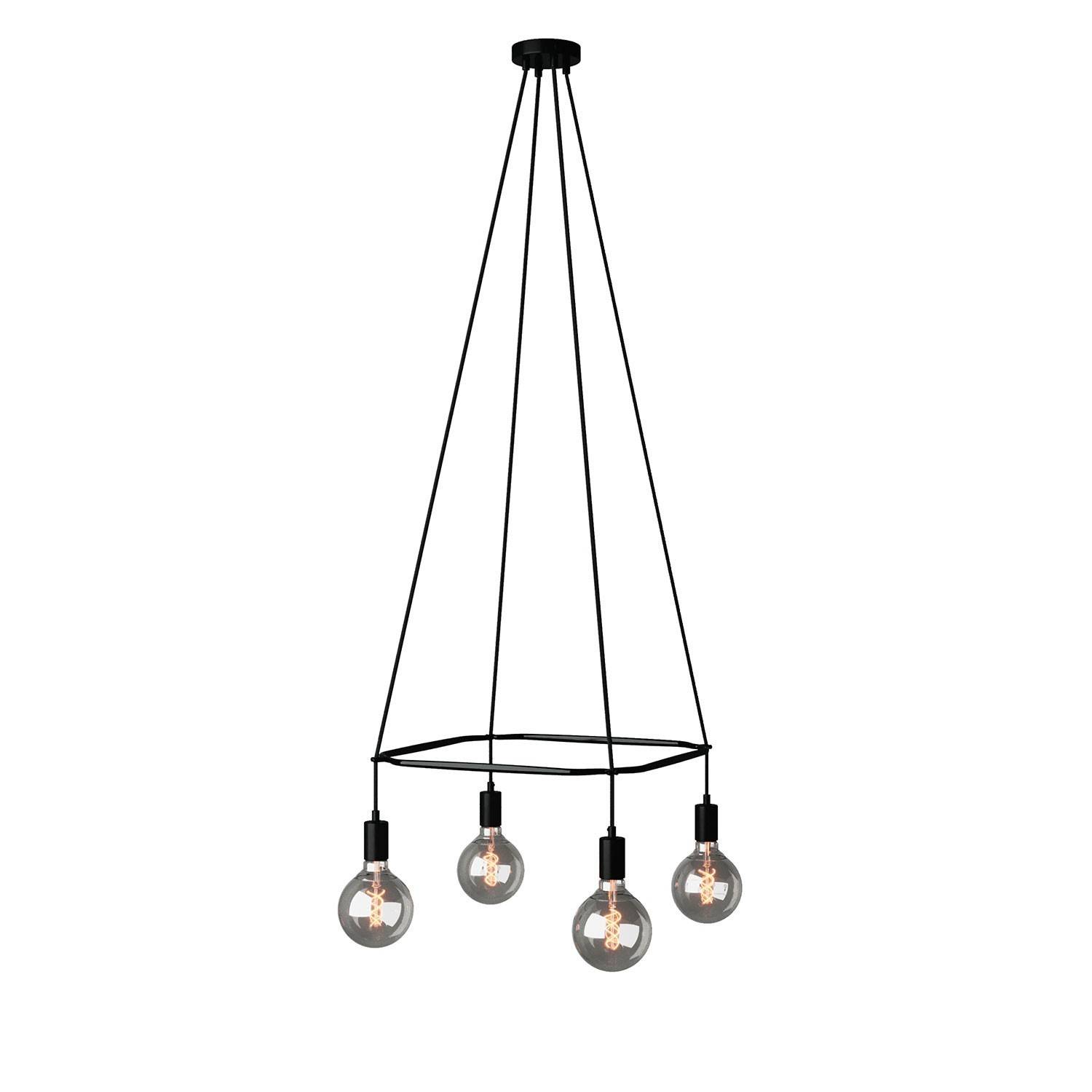 4 Pendels Cage Lamp Globe