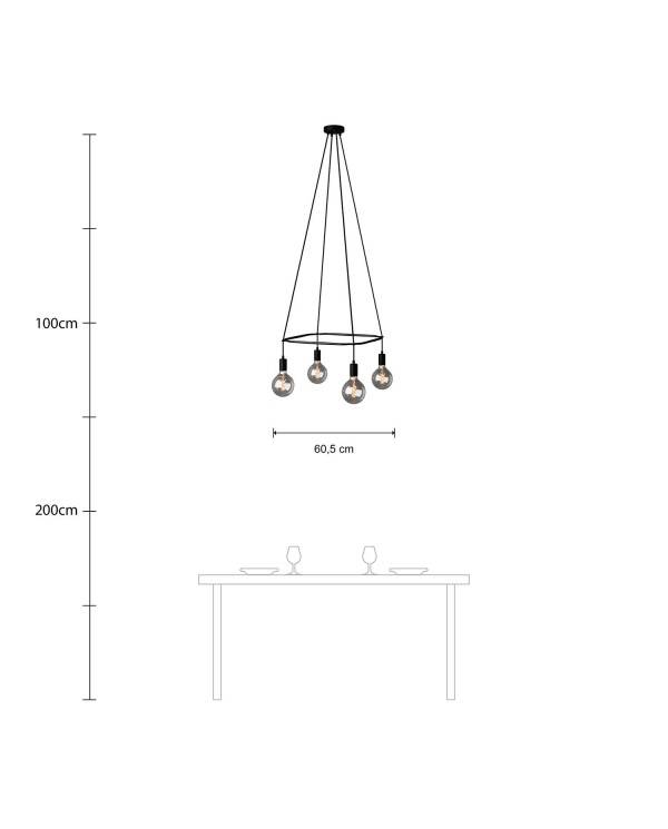 4-faldet Cage Globe Lamp