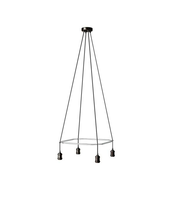 4 Pendels Cage Crystal Lamp