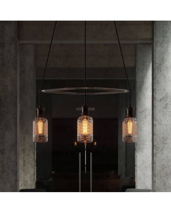 4 Pendels Cage Crystal Lamp