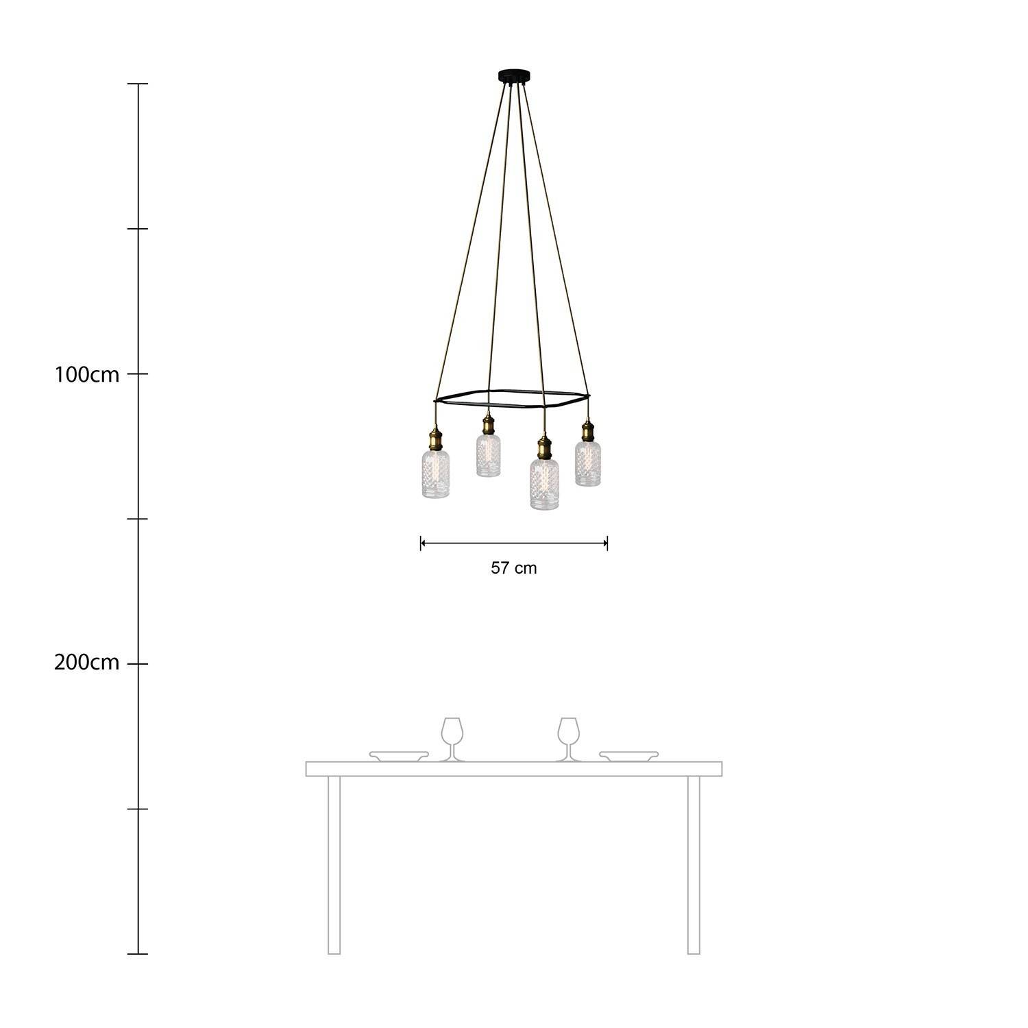 4-Lampă cu cristal în formă de colivie