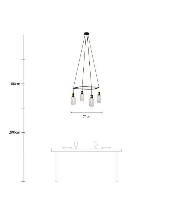 4-Lampă cu cristal în formă de colivie