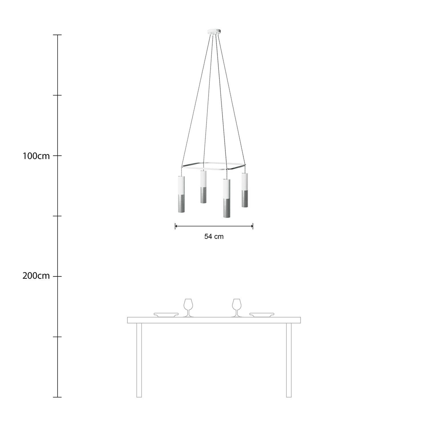 4 Pendels Cage Tub-E14 Split color Lamp