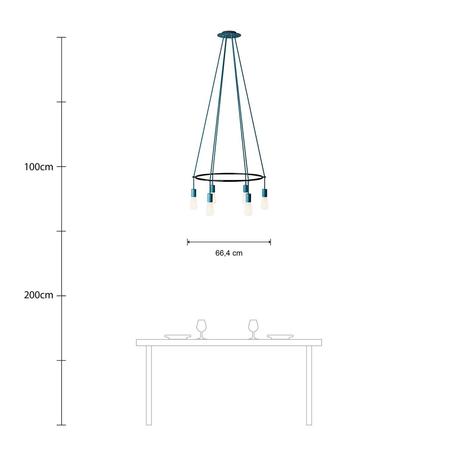 Candeeiro Gaiola Edison ST64 de 6 suspensões