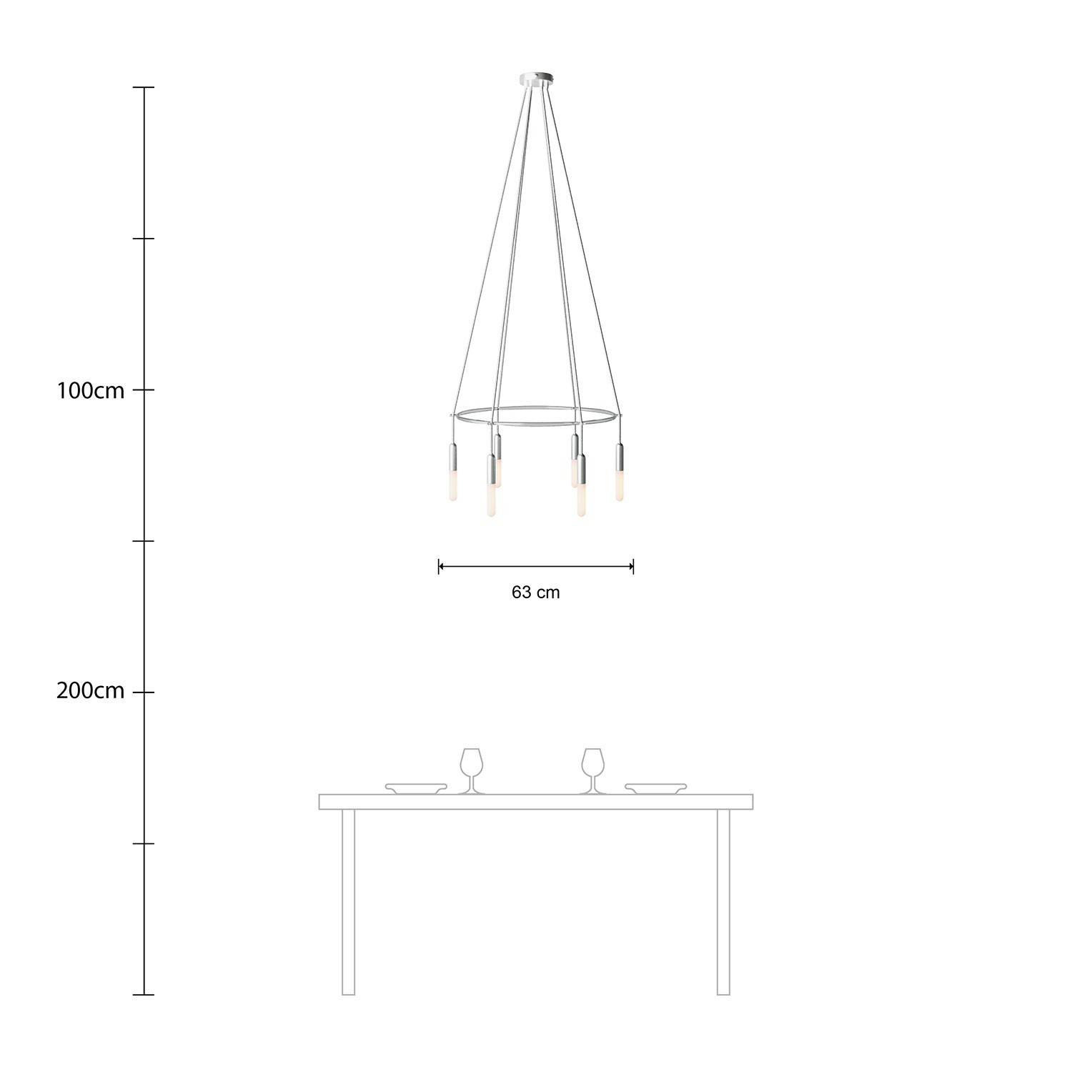 P-lampe med 6 fald i bur med P-lys