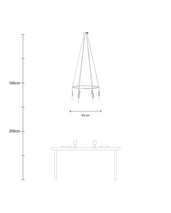 Deckenleuchte Cage P-Light mit 6 Aufhängungen