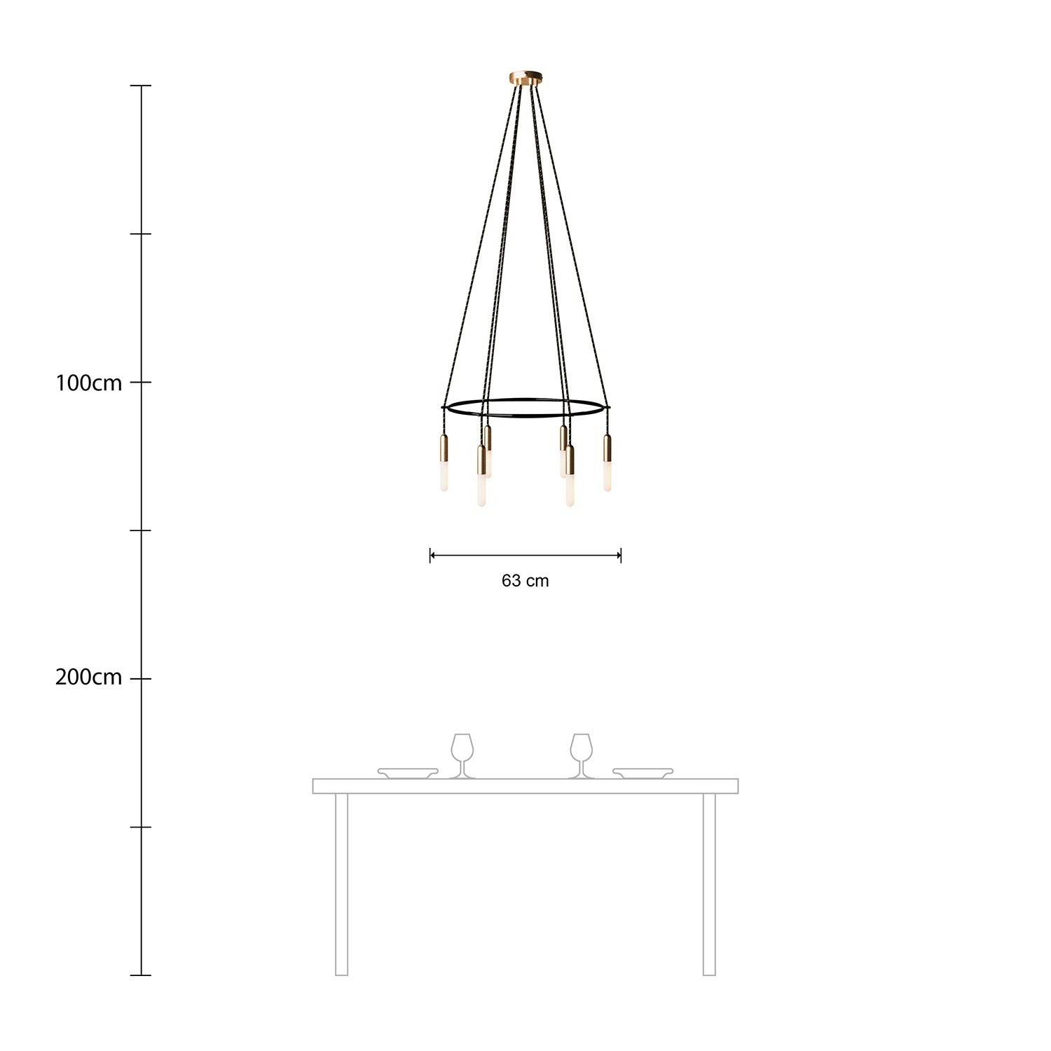 Deckenleuchte Cage P-Light mit 6 Aufhängungen