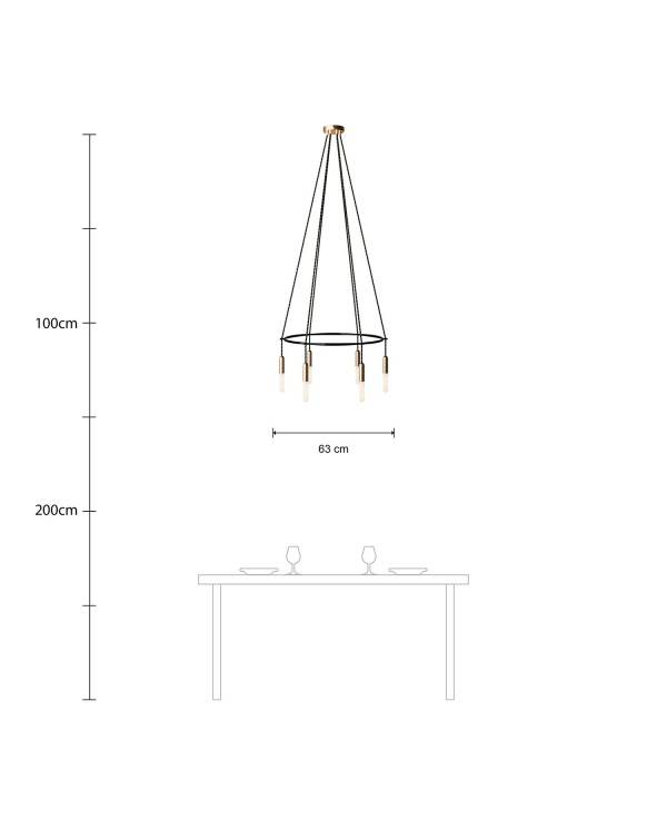 Deckenleuchte Cage P-Light mit 6 Aufhängungen