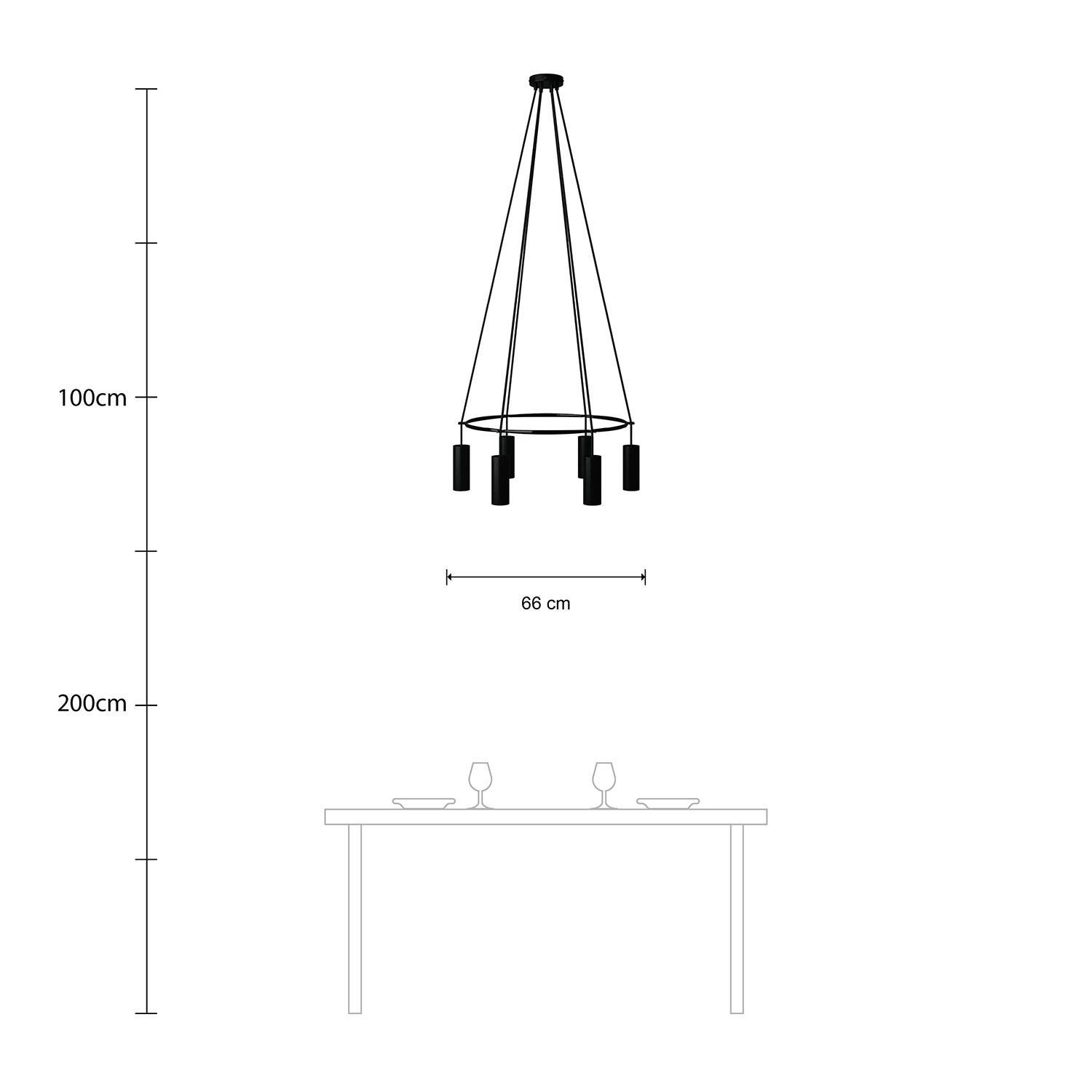 Deckenleuchte Cage Tub-E14 mit 6 Aufhängungen