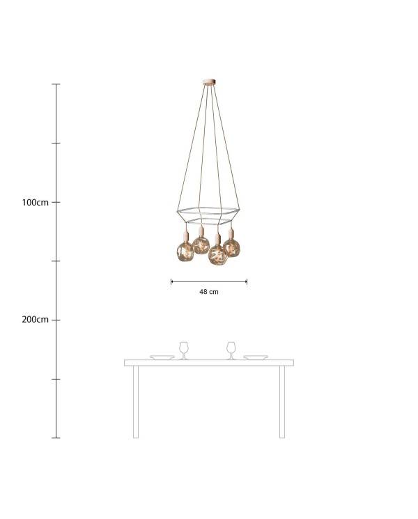 4-lampă sferică cu coliziune în cușcă