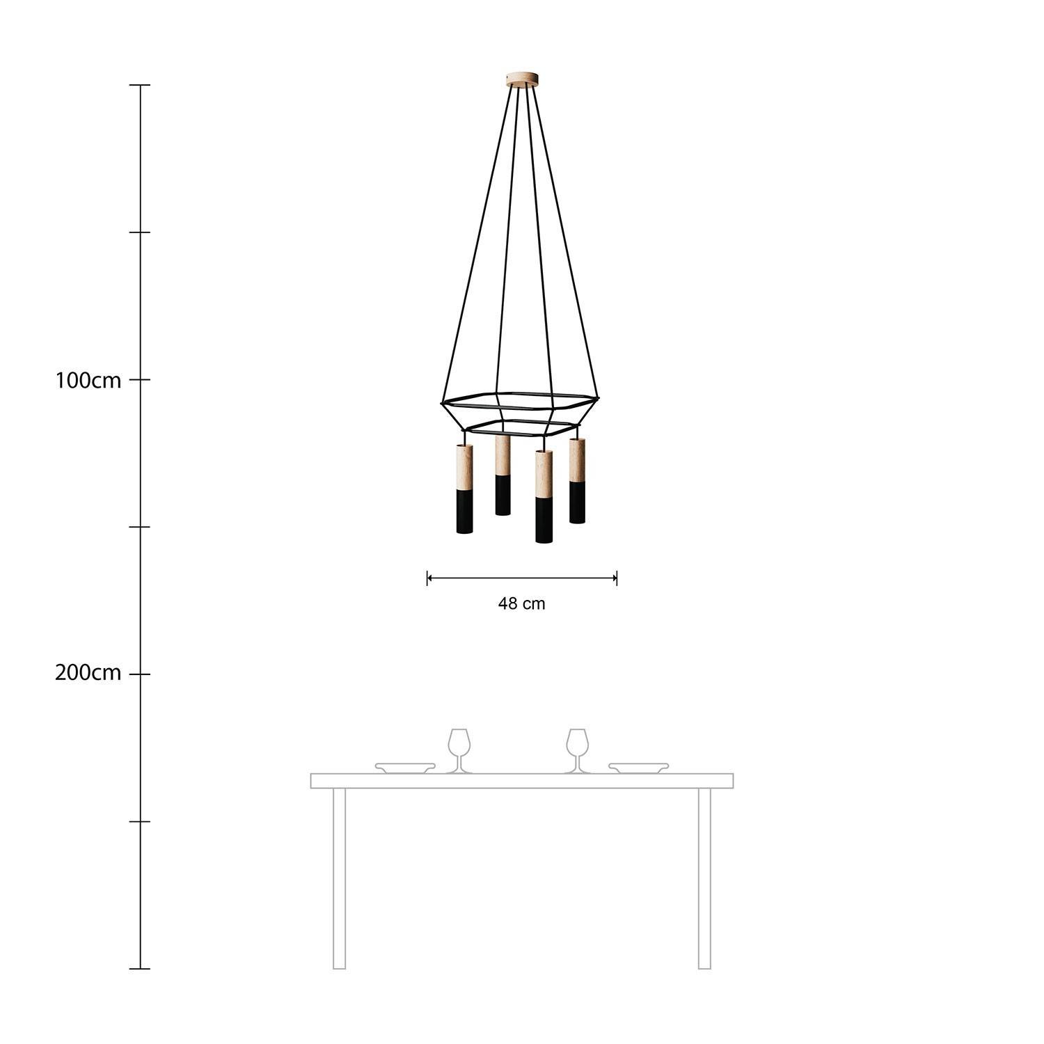 4-falds 2 Cage Tub-E14 Double Lamp