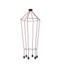 6 Pendels dubbele Ring Cage Globe Lamp