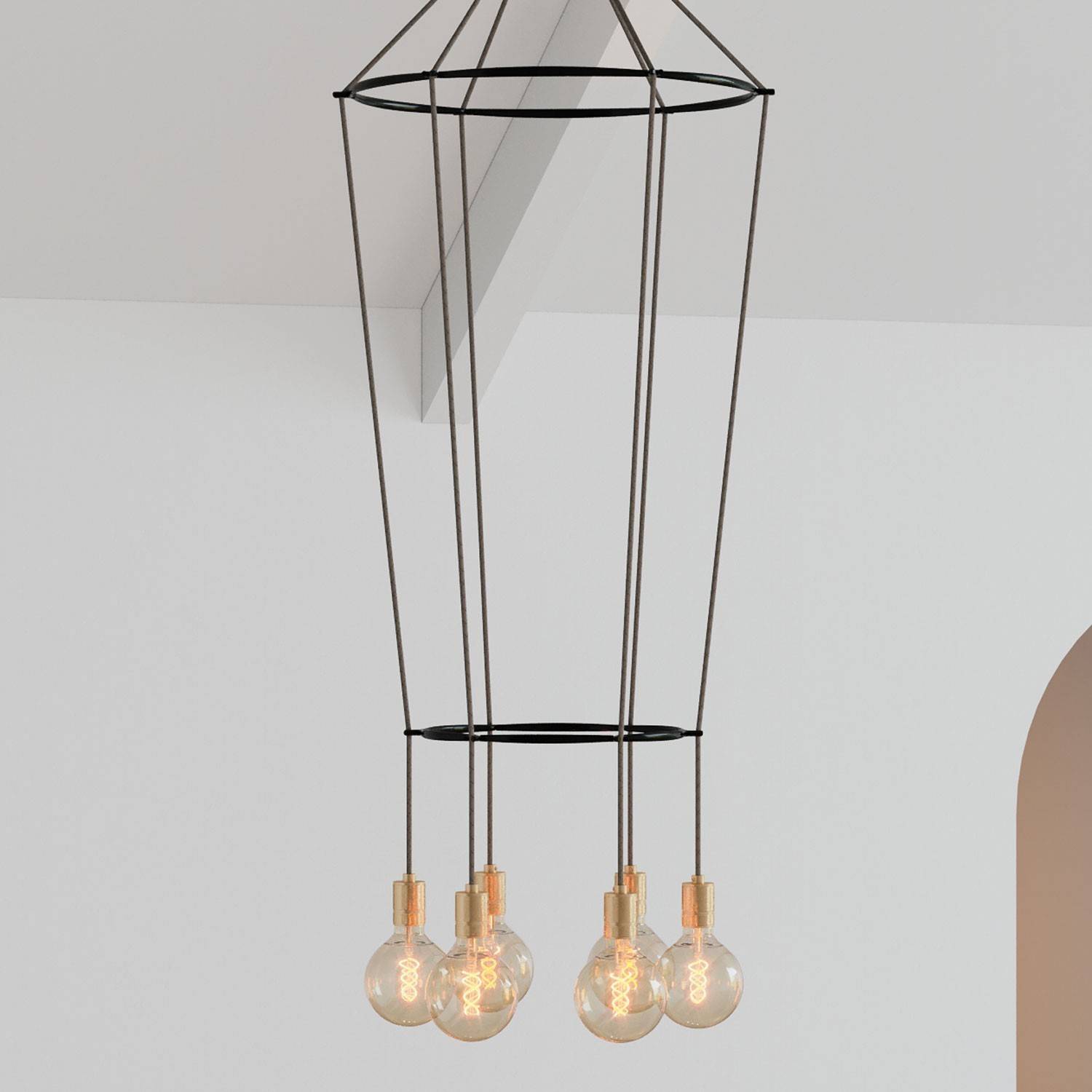 6-faldet 2 Cage Globe Lamp