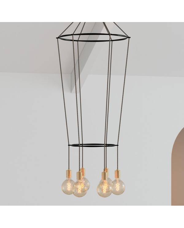 6-faldet 2 Cage Globe Lamp