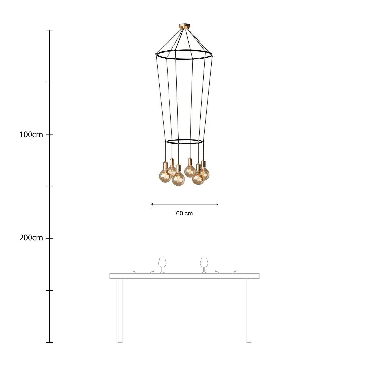 Luster Cage 2 Glóbus so 6 žiarovkami