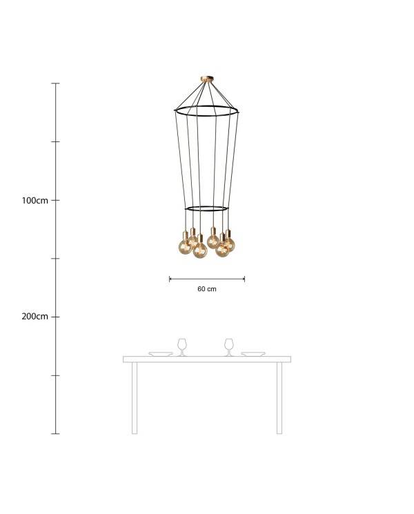 Luster Cage 2 Glóbus so 6 žiarovkami