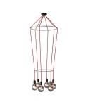 6 Pendels dubbele Ring Cage Globe Lamp