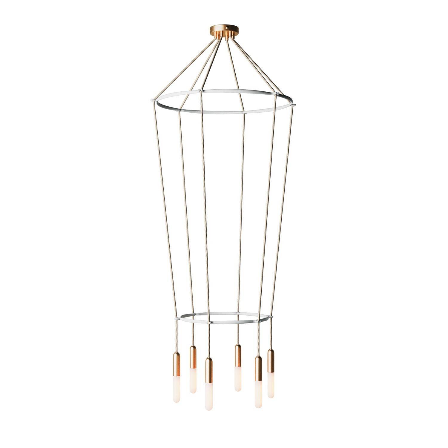 6 Pendels dubbele Ring Cage P-Light Lamp