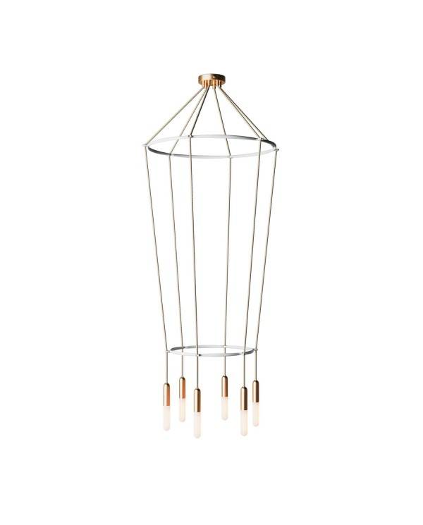 6 Pendels dubbele Ring Cage P-Light Lamp