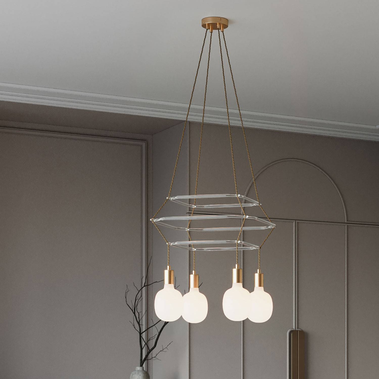 4 Pendels 3 Ringen Cage Rodi Lamp