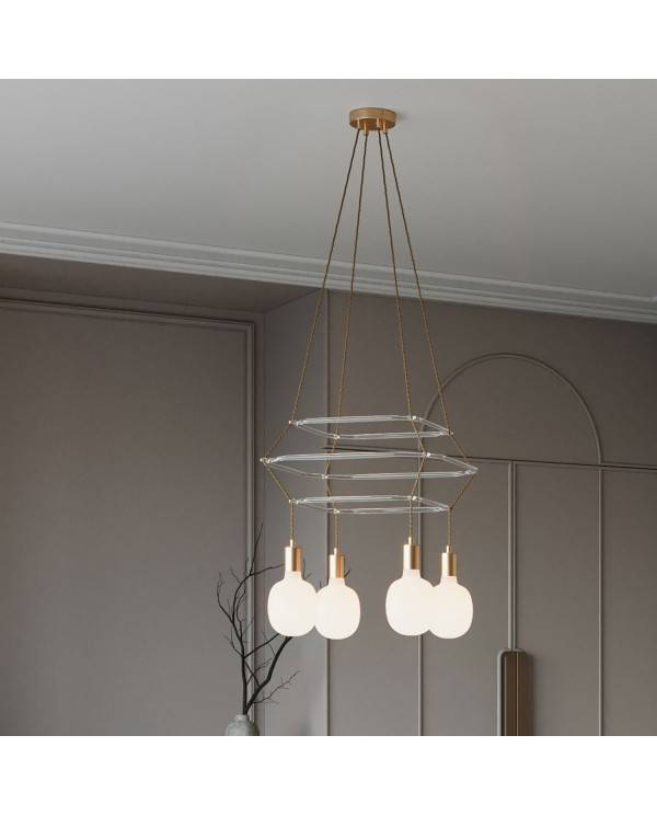 4 Pendels 3 Ringen Cage Rodi Lamp