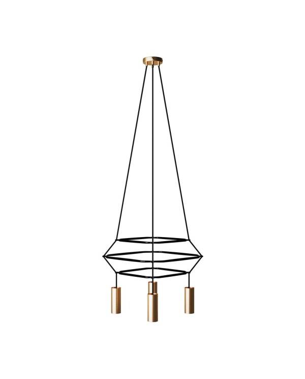 4 Pendels 3 Ringen Cage Tub-E14 Lamp