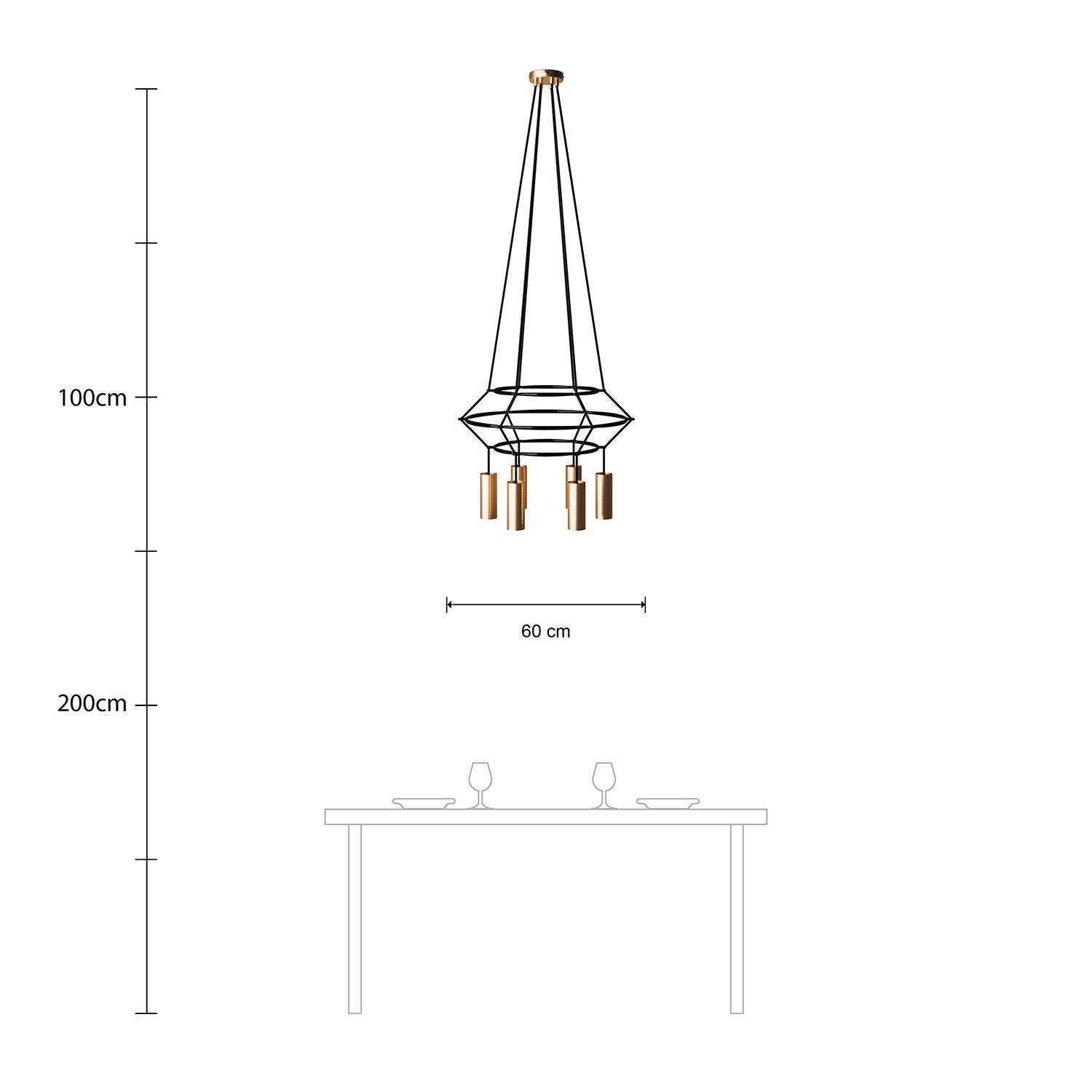 Deckenleuchte 3 Cage Tub-E14 mit 4 Aufhängungen