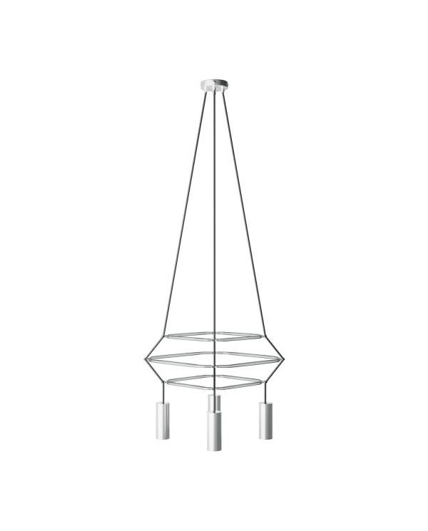 Candeeiro Gaiola Tub-E14 3 de 4 suspensões