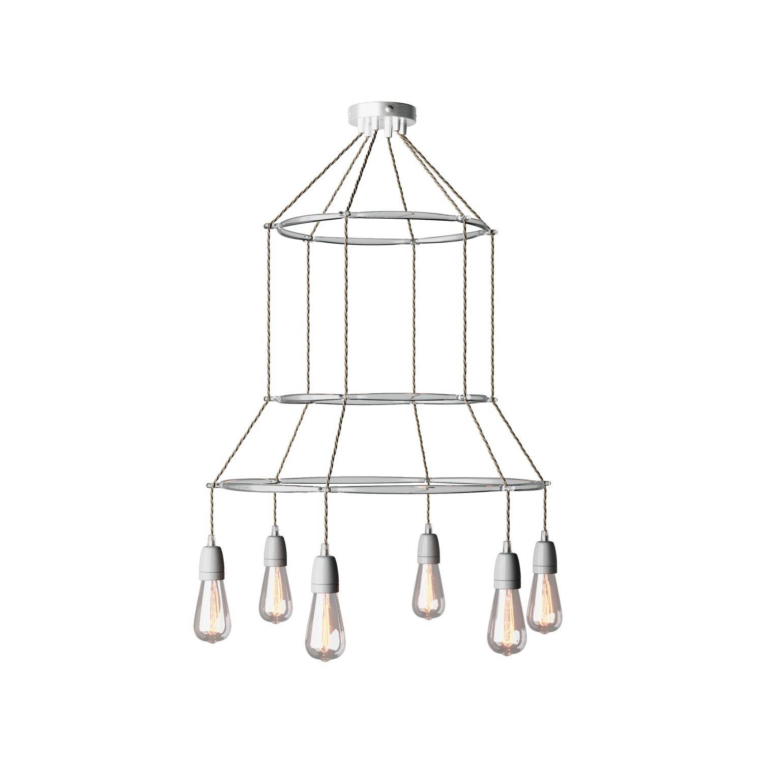 6-faldet 3 Cage Edison ST64 lampe med 3 bur