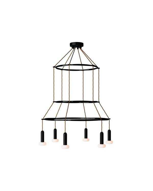 6 Pendels 3 Ringen Cage P-Light Dash Lamp