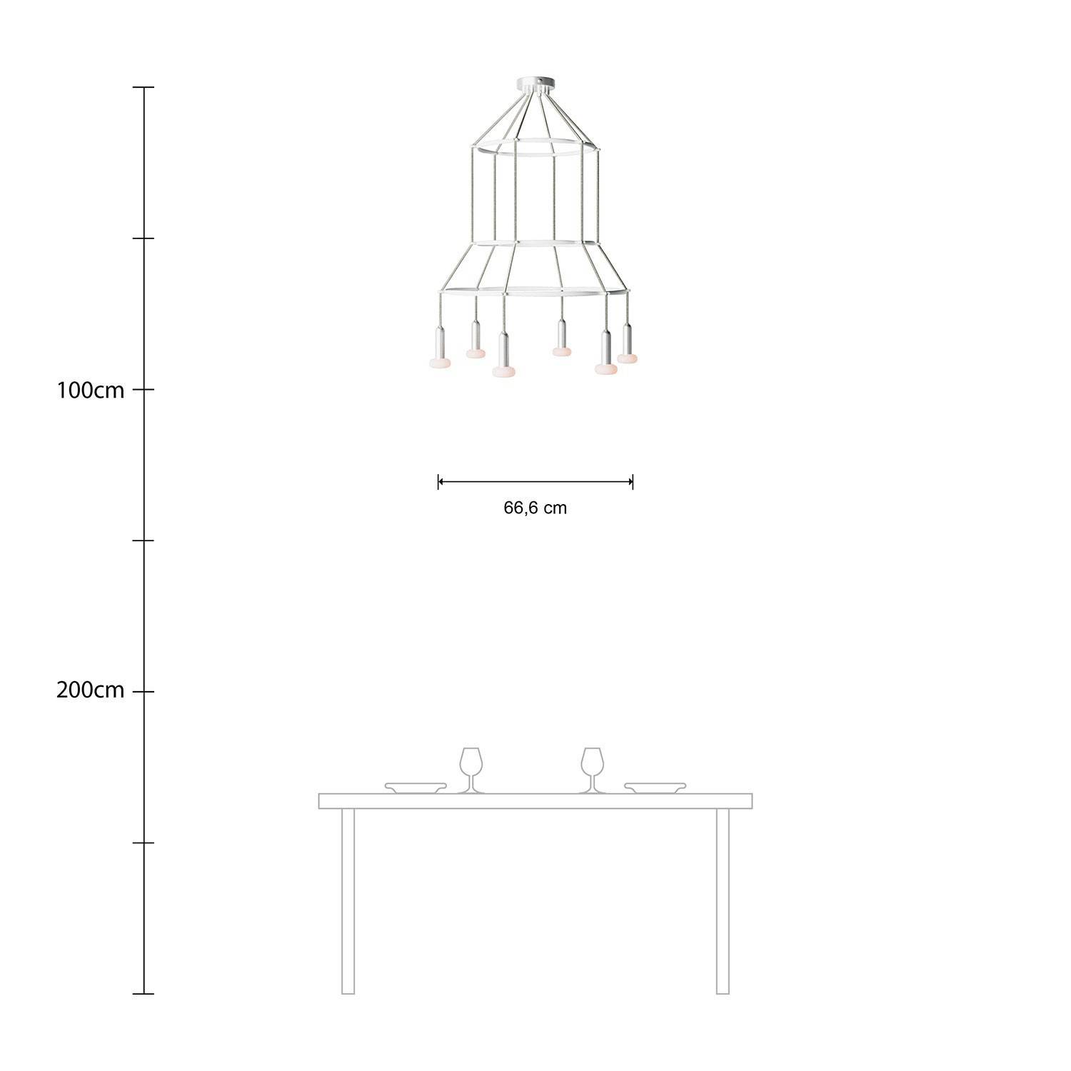 6 Pendels 3 Ringen Cage P-Light Dash Lamp