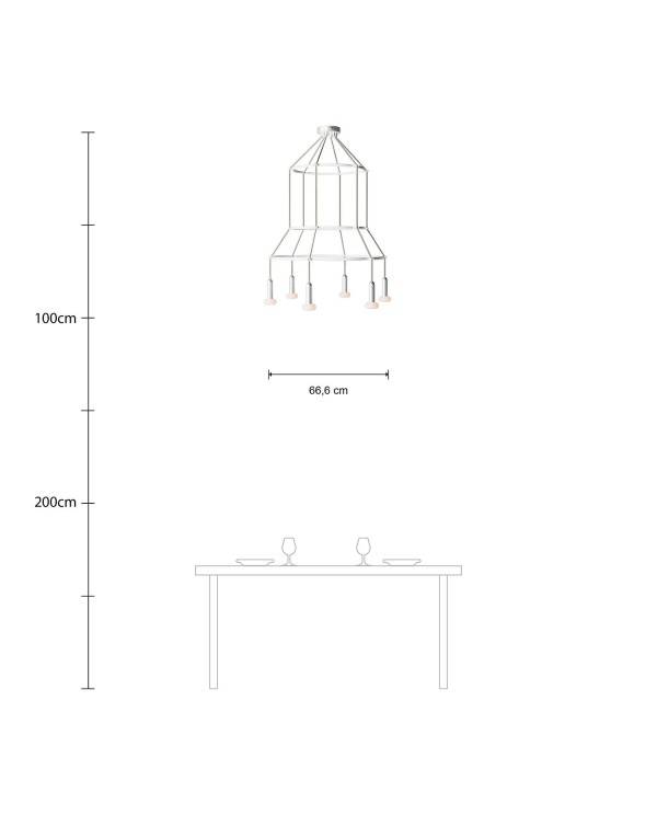 6 Pendels 3 Ringen Cage P-Light Dash Lamp